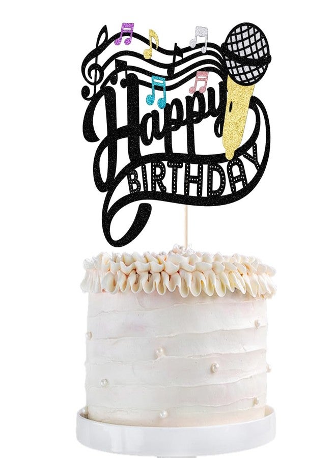 Qertesl Music Birthday Cake Decoration，Host Music Cake Decor Karaoke Musical Theme Cake Decoration，Musician Party Birthday party Rock Decoration Supplies - Image 1