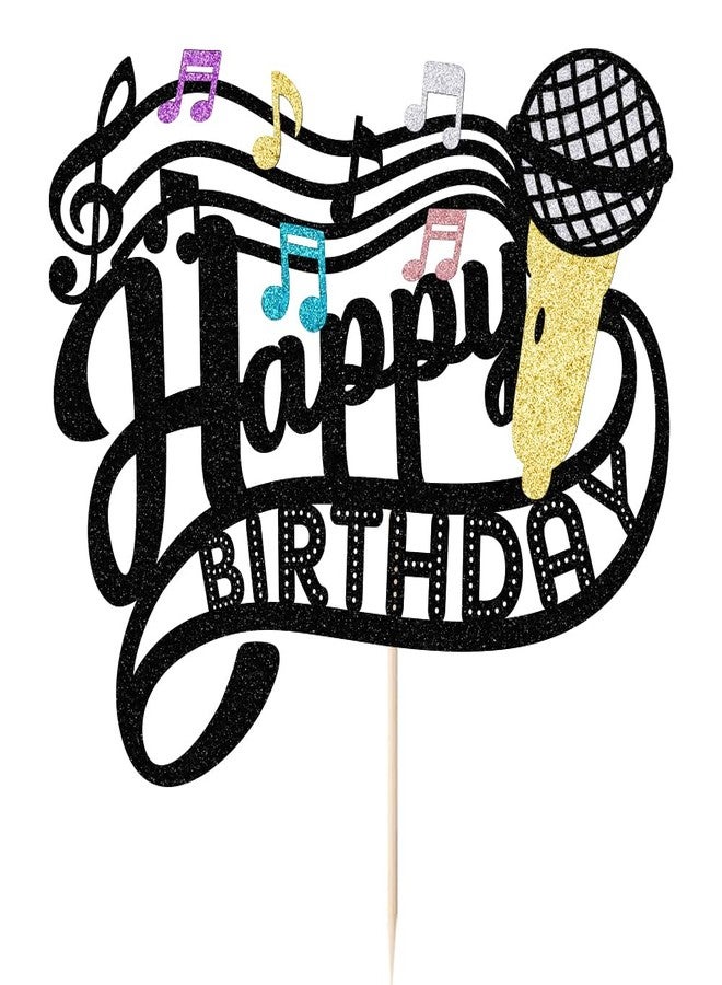 Qertesl Music Birthday Cake Decoration，Host Music Cake Decor Karaoke Musical Theme Cake Decoration，Musician Party Birthday party Rock Decoration Supplies - Image 3