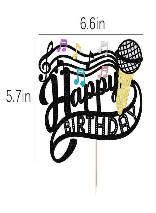 Qertesl Music Birthday Cake Decoration，Host Music Cake Decor Karaoke Musical Theme Cake Decoration，Musician Party Birthday party Rock Decoration Supplies - Image 4