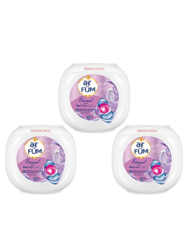 ar FUM Ar Fum 5 In 1 Laundry Detergent Capsules Eternal 3 x 42 Pods 