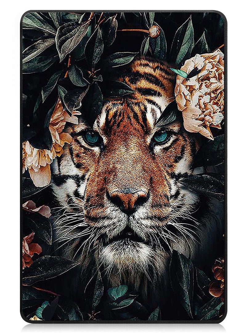 Theodor Protective Flip Case For Xiaomi Redmi Pad Pro (2024) With Trifold Stand Auto Wake Sleep Shockproof Cover Tiger Behind Bush - Image 1