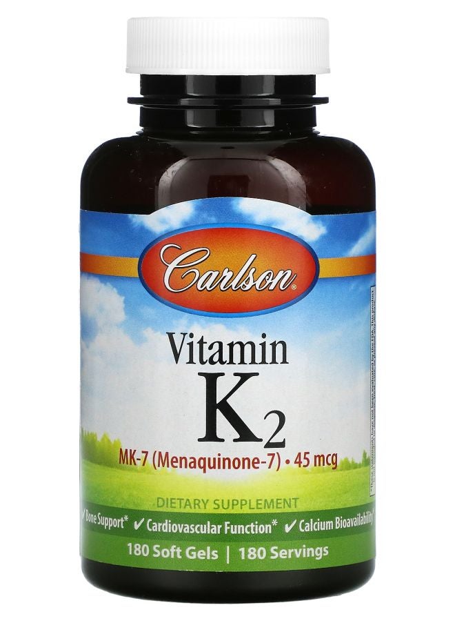 Vitamin K2 MK-7 45 mcg 180 Soft Gels