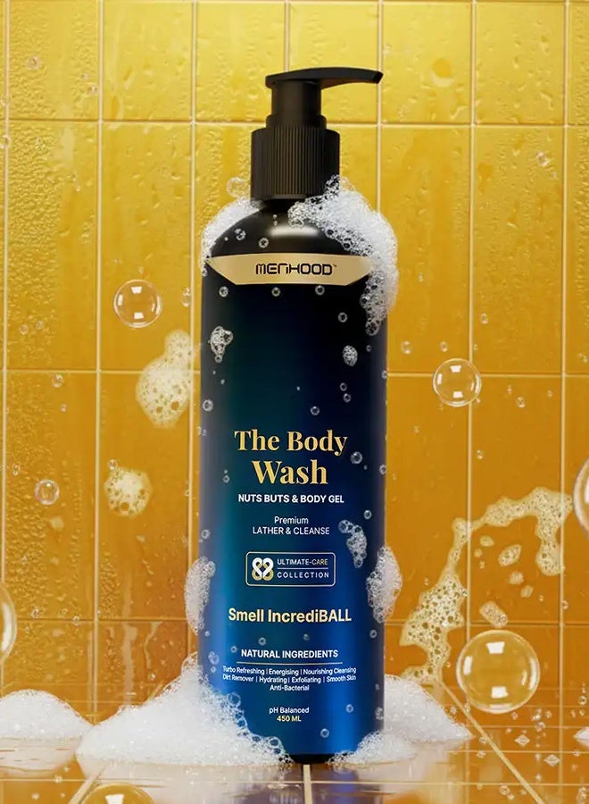 MENHOOD BODY Shower Gel | 100% Natural | No Chemicals | Luxury Body Wash Gel for Men | Aloe Vera Extract Witch Hazel | Best Long Lasting Fragrance | Essential Oils| 450 ML - Image 1