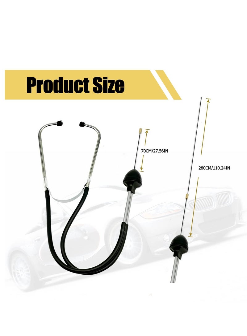 SYOSI سماعة الطبيب الميكانيكية، سماعة الطبيب الأسطوانية للسيارات، أداة تشخيص الضوضاء والأصوات غير الطبيعية، مجموعة أدوات إصلاح أدوات السمع من الفولاذ المقاوم للصدأ للسيارات - Image 2