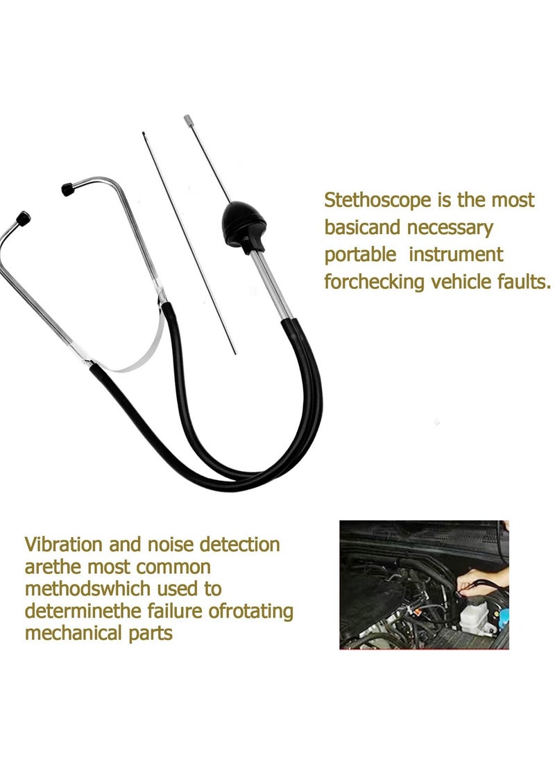 SYOSI سماعة الطبيب الميكانيكية، سماعة الطبيب الأسطوانية للسيارات، أداة تشخيص الضوضاء والأصوات غير الطبيعية، مجموعة أدوات إصلاح أدوات السمع من الفولاذ المقاوم للصدأ للسيارات - Image 3
