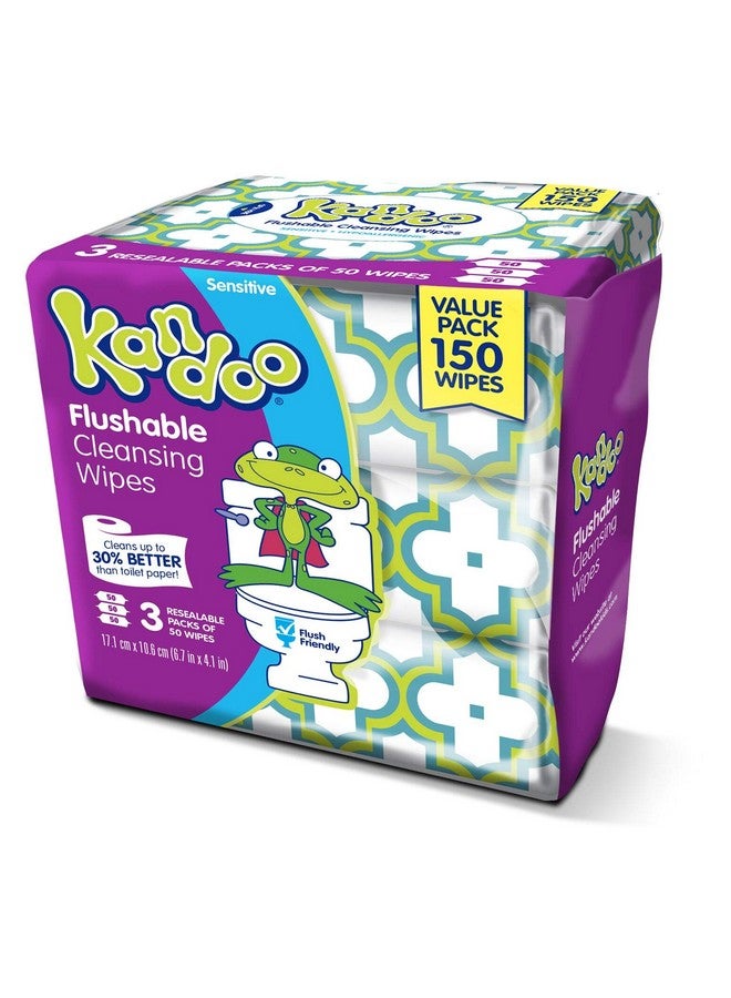 Kandoo Sensitive Flushable Wipes 50 Sheets 3 Count - Image 1