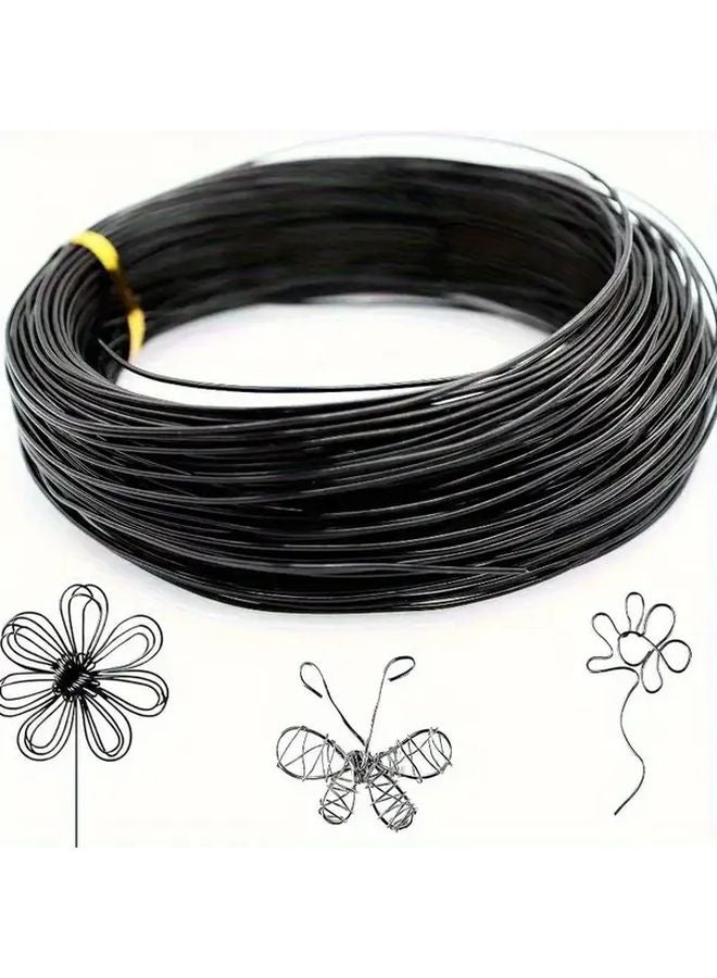 سلك ألومنيوم أسود بسُمك 1 مم وطول 5000 مم ثقيل ومَرن للحرف اليدوية DIY - Image 2