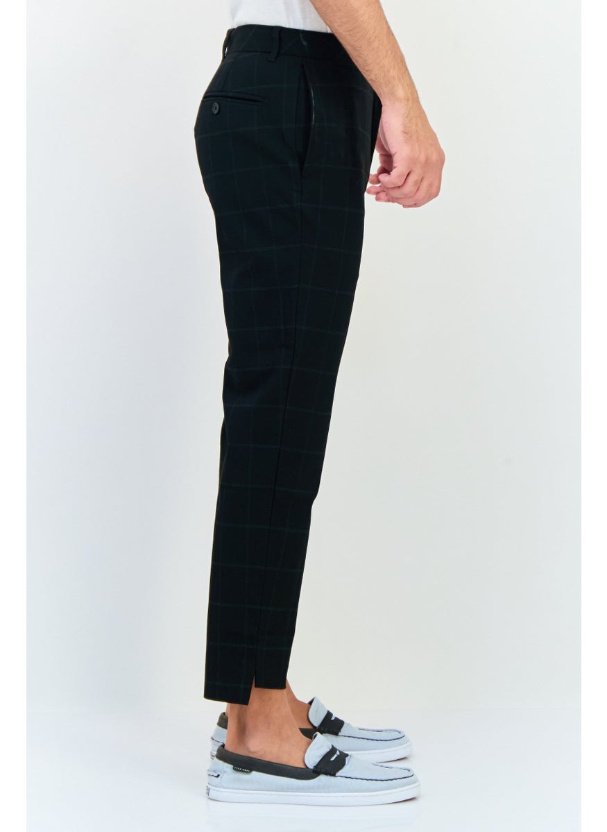 SELECTED Men Regular Fit Checkered Chino Pants, Black  - Image 2
