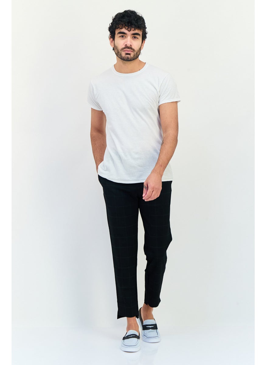 SELECTED Men Regular Fit Checkered Chino Pants, Black  - Image 4
