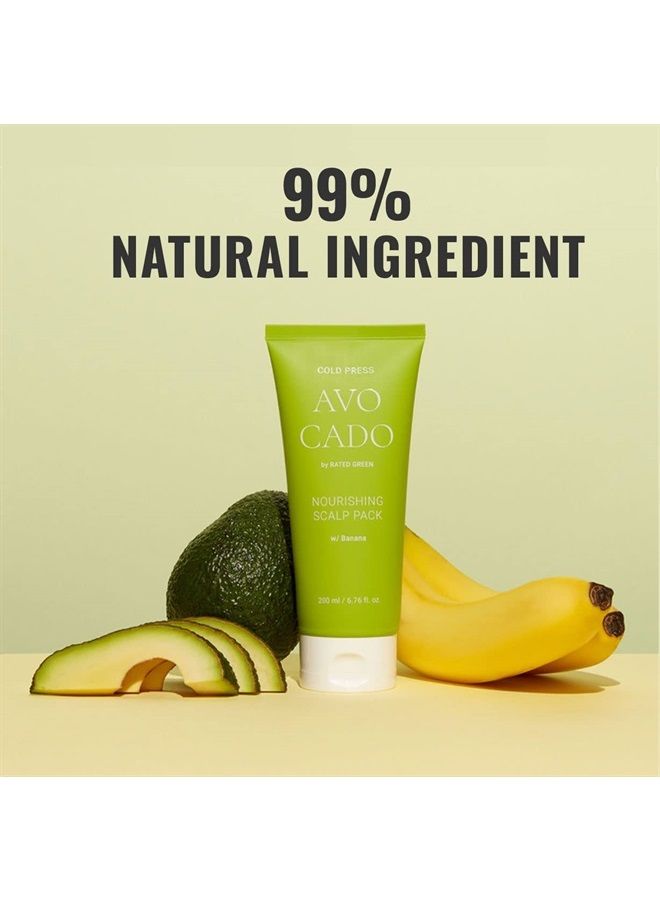 Rated Green - Avocado Nourishing Scalp Pack, Softening Hair Repair Mask and Scalp Mask for Dry Itchy Scalp, Tube - 6.76 fl. oz. Cold Pressed Organic Avocado with Natural Banana - Image 4