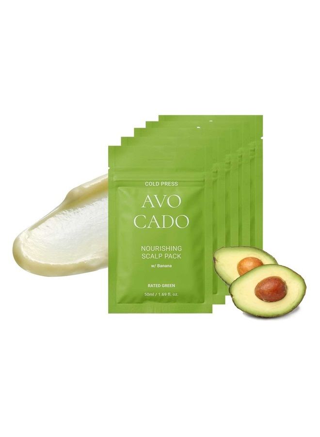 Rated Green - Avocado Nourishing Scalp Pack, Softening Hair Repair Mask and Scalp Mask for Dry Itchy Scalp, Tube - 6.76 fl. oz. Cold Pressed Organic Avocado with Natural Banana - Image 1