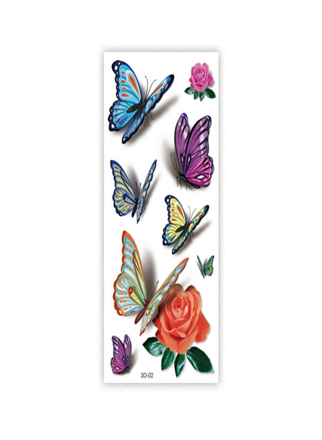 3D Temporary Tattoos Sticker for Women Body Art Tattoo Sticker 3D Butterfly Rose Flower Feather Tattoo Removable Waterproof Tattoo Paper - Image 1
