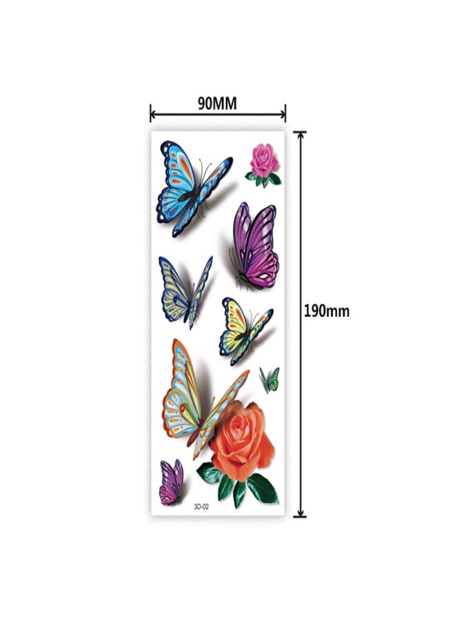 3D Temporary Tattoos Sticker for Women Body Art Tattoo Sticker 3D Butterfly Rose Flower Feather Tattoo Removable Waterproof Tattoo Paper - Image 5