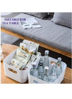 Arabest Storage Box Storage Bin Toy Baskets Food Storage Containers for Organizing Storage Basket Organizer with Handles for Kitchen Home Office Closet Toys Clothes Kids Room Nursery WHITE * 3 PCS/SET  - Image 2