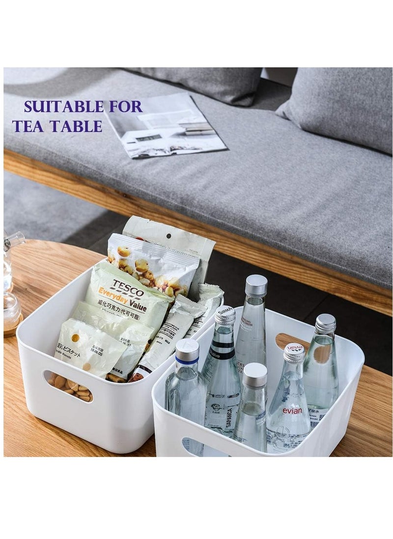 Arabest Storage Box Storage Bin Toy Baskets Food Storage Containers for Organizing Storage Basket Organizer with Handles for Kitchen Home Office Closet Toys Clothes Kids Room Nursery WHITE * 3 PCS/SET  - Image 2