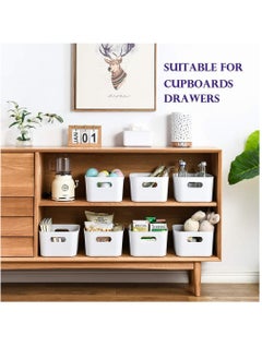 Arabest Storage Box Storage Bin Toy Baskets Food Storage Containers for Organizing Storage Basket Organizer with Handles for Kitchen Home Office Closet Toys Clothes Kids Room Nursery WHITE * 3 PCS/SET  - Image 4