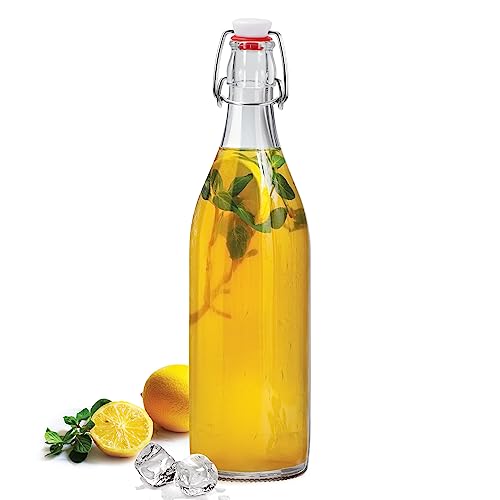 Treo by Milton Aqua Delite Glass Bottle, 1 Piece, 1000 ml |Juice and water storage | Refrigerator safe - Image 1
