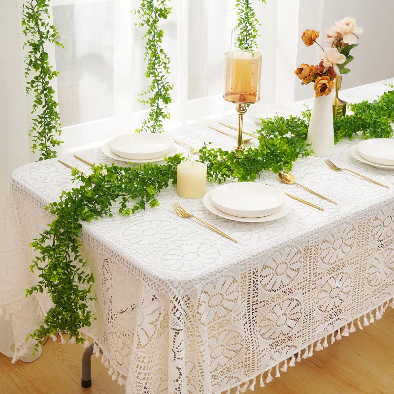 Dolicer Eucalyptus Garland 2 Pack - 12FT Faux Greenery, Fake Hanging Garlands Wedding Backdrop Arch Wall Table Party Decor (Green) - Image 2