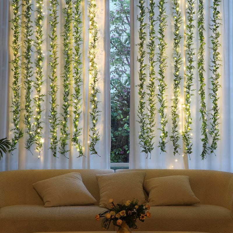 Dolicer Eucalyptus Garland 2 Pack - 12FT Faux Greenery, Fake Hanging Garlands Wedding Backdrop Arch Wall Table Party Decor (Green) - Image 5