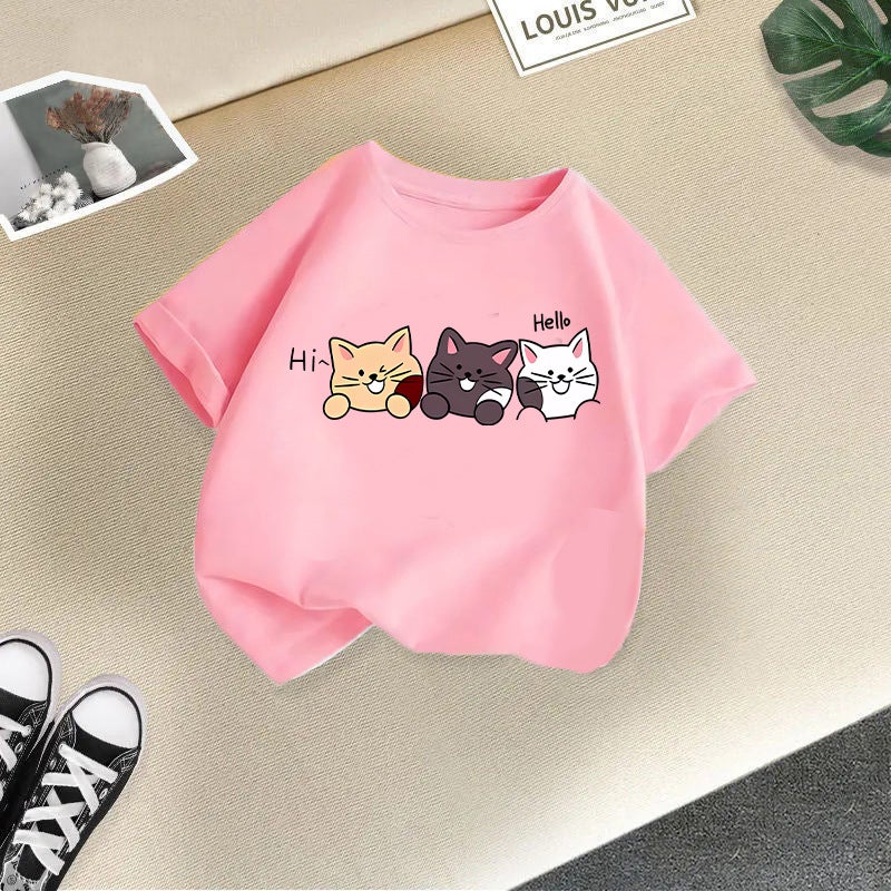 Children'S Wear Boys And Girls Short-Sleeved Children'S T-Shirt 2025 Cute Casual Half-Sleeved Top For Big Kids - Image 1