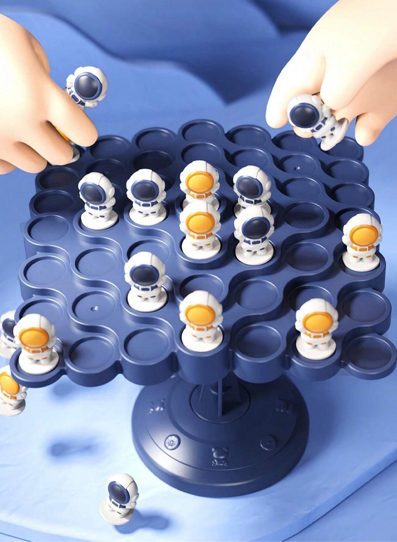 Interactive Spaceman Balance Board Tabletop Game for Kids - Educational Parent-Child Toy with Astronaut Figurines, Focus Training Brain Puzzle, Durable Jenga Style Game for Ages 3-6