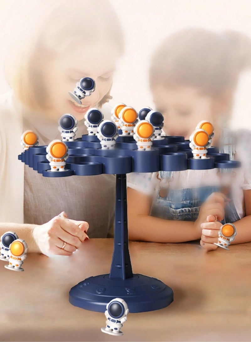 Interactive Spaceman Balance Board Tabletop Game for Kids - Educational Parent-Child Toy with Astronaut Figurines, Focus Training Brain Puzzle, Durable Jenga Style Game for Ages 3-6