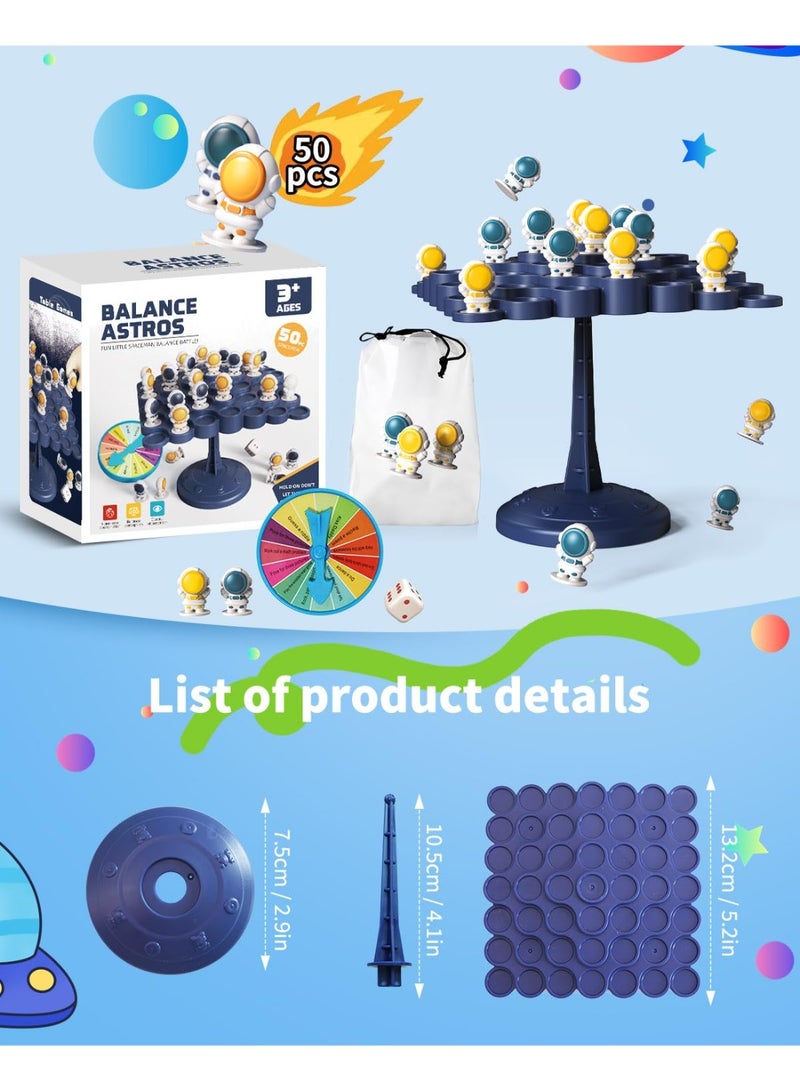 Interactive Spaceman Balance Board Tabletop Game for Kids - Educational Parent-Child Toy with Astronaut Figurines, Focus Training Brain Puzzle, Durable Jenga Style Game for Ages 3-6 - Image 3