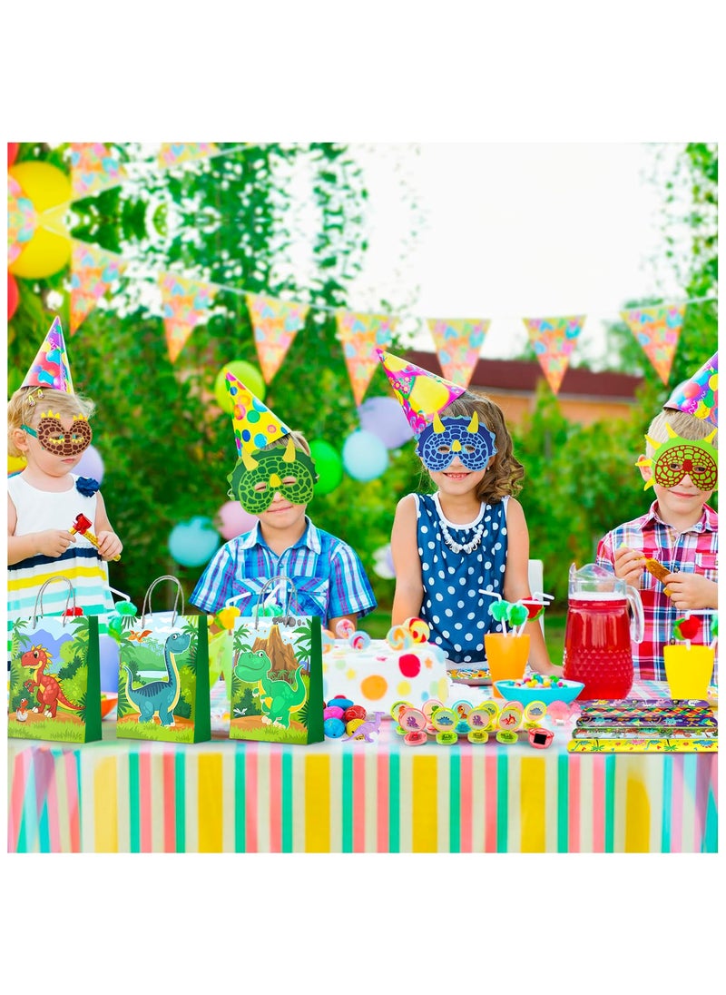 FRUITFUL PARTY Dinosaur Party Favors for 12 Guests, 96pcs Dinosaur Birthday Party Favors Set Dino Party Favor Bags Keychains Stampers Stickers Toys Clap Bracelets etc Party Supplies  - Image 5