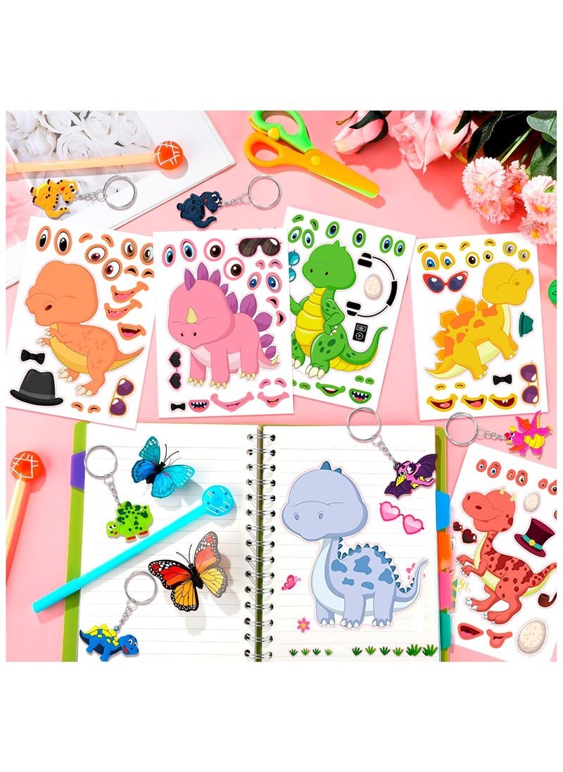 FRUITFUL PARTY Dinosaur Party Favors for 12 Guests, 96pcs Dinosaur Birthday Party Favors Set Dino Party Favor Bags Keychains Stampers Stickers Toys Clap Bracelets etc Party Supplies  - Image 4