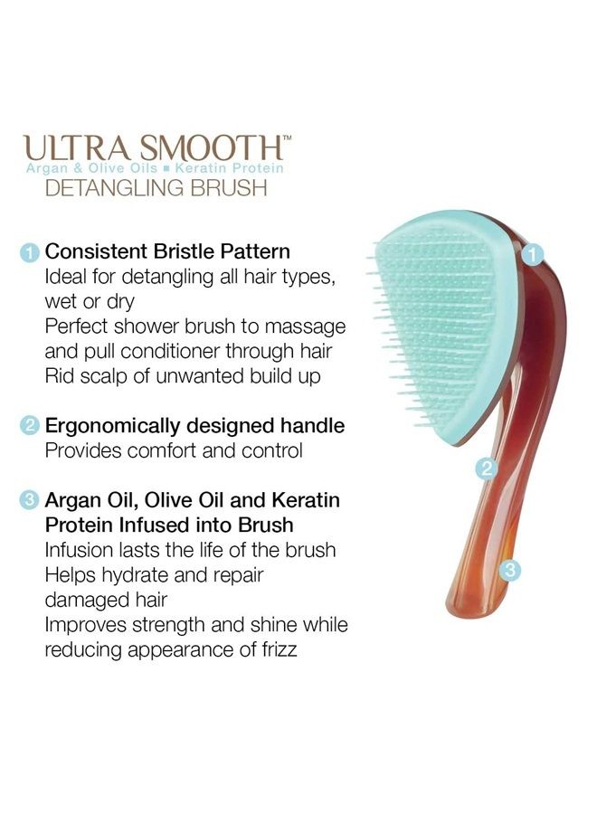 Cricket Ultra Smooth Detangling Brush for Wet Hair Anti-Frizz Detangler Shower Hairbrush with Argan & Olive Oils and Keratin Protein Infused Plastic for All Hair Types, 4 Ounce - Image 4