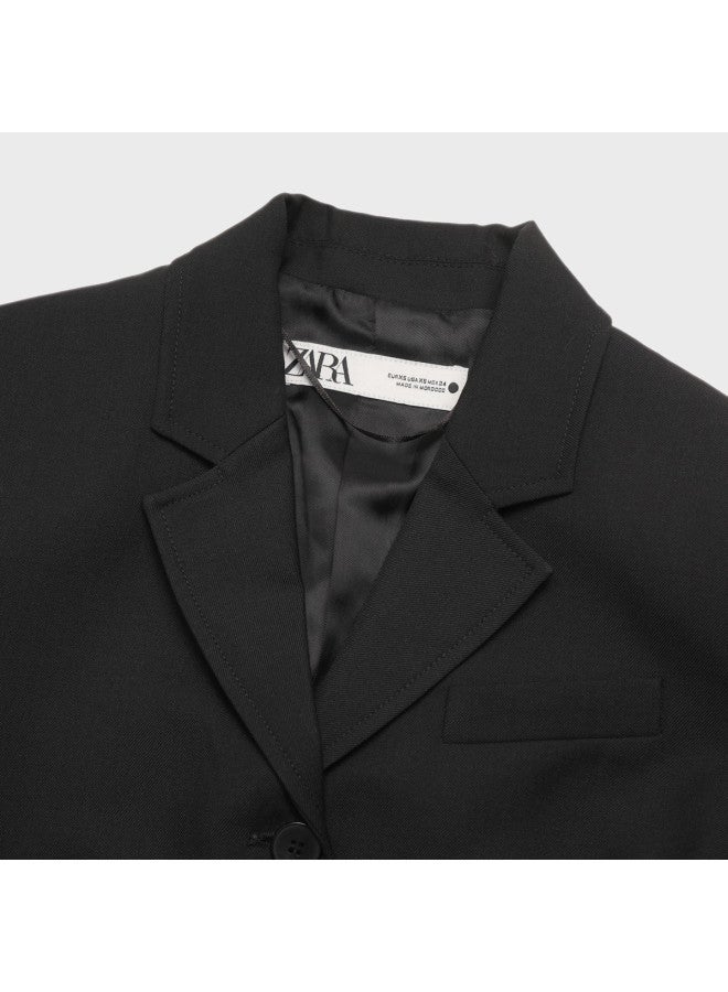 Zara women's Solid-colored High-end Textured Shoulder-fit Business Suit Jacket - Image 4
