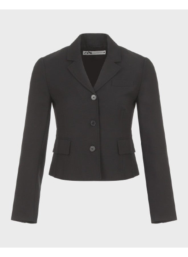 Zara women's Solid-colored High-end Textured Shoulder-fit Business Suit Jacket - Image 1