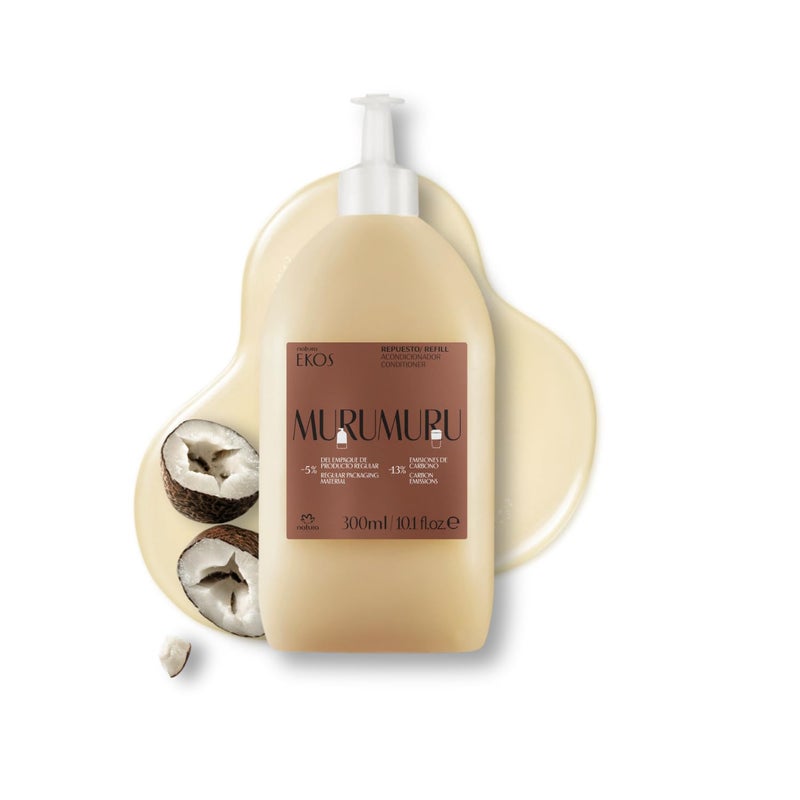 natura - Ekos Murumuru Restoring Conditioner Refill - Anti-Damage - Hair Detangler & Moisturizer - Vegan Hair Care - Brazilian Beauty Secrets - Personal & Self Care - 10.1 fl oz (300ml) - Image 1