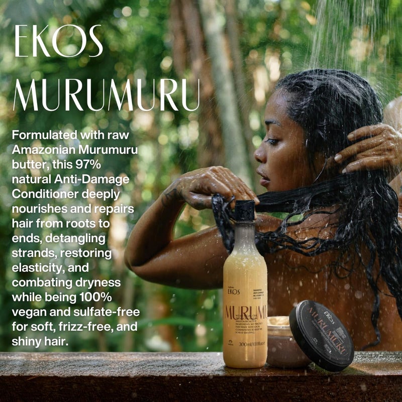 natura - Ekos Murumuru Restoring Conditioner Refill - Anti-Damage - Hair Detangler & Moisturizer - Vegan Hair Care - Brazilian Beauty Secrets - Personal & Self Care - 10.1 fl oz (300ml) - Image 4