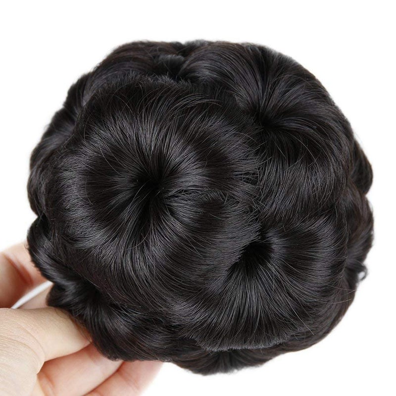 Akashkrishna Bun Extension For Women Readymade Bridal Hair Bun Faux Synthetic Hair Juda Bun Stylish Black Hair Extensions 1Pc - Image 3