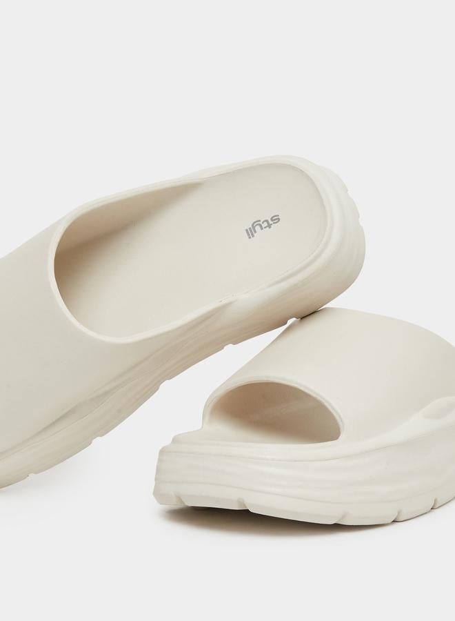 Styli Women Beige Basic Flatform Slides - Image 3