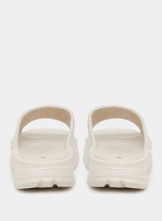 Styli Women Beige Basic Flatform Slides - Image 4