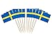 JAVD CYPS 100 Pcs Sweden Swede Toothpick Flags Mini Stick Cupcake Toppers Country Picks Party Decoration - Image 1