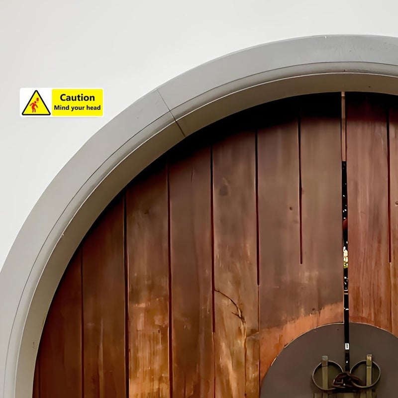3 Pcs Caution Mind Your Head Warning Stickers For Safety Factory Office Signs - Image 3