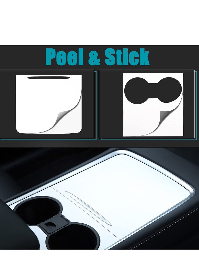 SYOSI Model Y Wood Center Console Wrap for Tesla Model 3 Model Y 2021 2022 Protective Tesla Model 3 Console Cover Kit Interior Decoration with Installation Tools White Carbon Fiber - Image 3