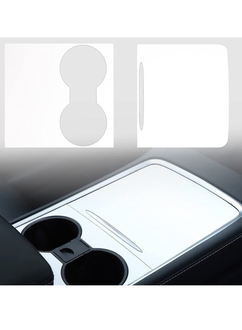 SYOSI Model Y Wood Center Console Wrap for Tesla Model 3 Model Y 2021 2022 Protective Tesla Model 3 Console Cover Kit Interior Decoration with Installation Tools White Carbon Fiber - Image 1