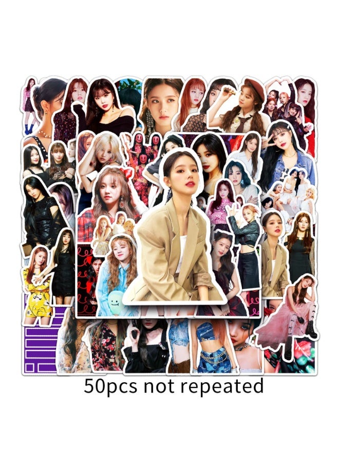 NIBEMINENT 50 Pcs Kpop (G)I-DLE Deco Kit Waterproof Stickers, High Definition Printing Bright Colors, Suitable for Laptop Skateboard Luggage Water Bottle Guitar DIY - Image 1