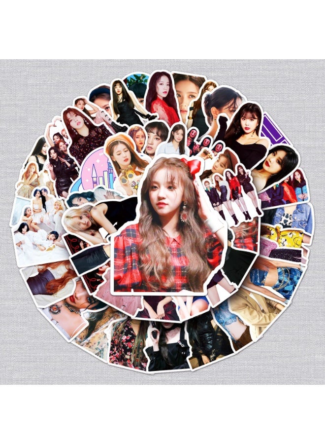 NIBEMINENT 50 Pcs Kpop (G)I-DLE Deco Kit Waterproof Stickers, High Definition Printing Bright Colors, Suitable for Laptop Skateboard Luggage Water Bottle Guitar DIY - Image 2