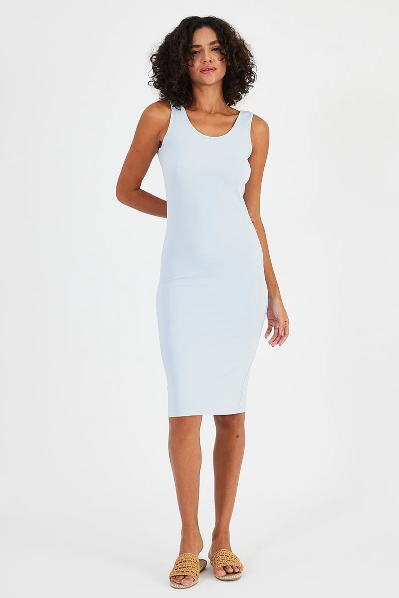 الكسندر جاردي Blue Tank Midi Dress