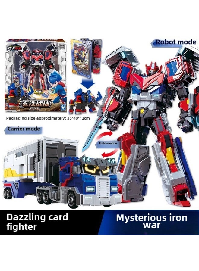 Dazzle Card Fighter Dazzle Blue Lightning Transformation Robot Assembling Toy Children Boy Transformation Summoner Mecha Gift-Color:8125 The God Of The Iron War - The Great God Elephant - Image 1