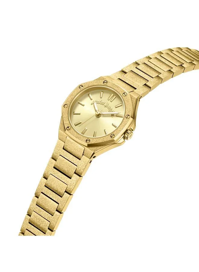 Palm Angels Aura Gold Dial Gold Stainless Steel Bracelet Analog Watch for Women, 28mm