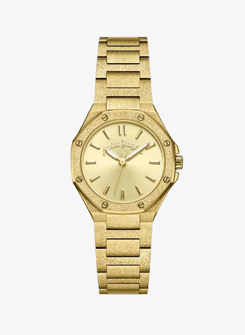 Palm Angels Aura Gold Dial Gold Stainless Steel Bracelet Analog Watch for Women, 28mm