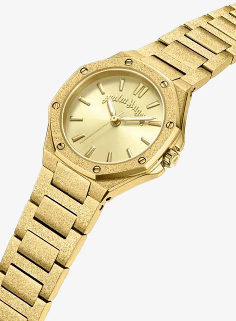 Palm Angels Aura Gold Dial Gold Stainless Steel Bracelet Analog Watch for Women, 28mm