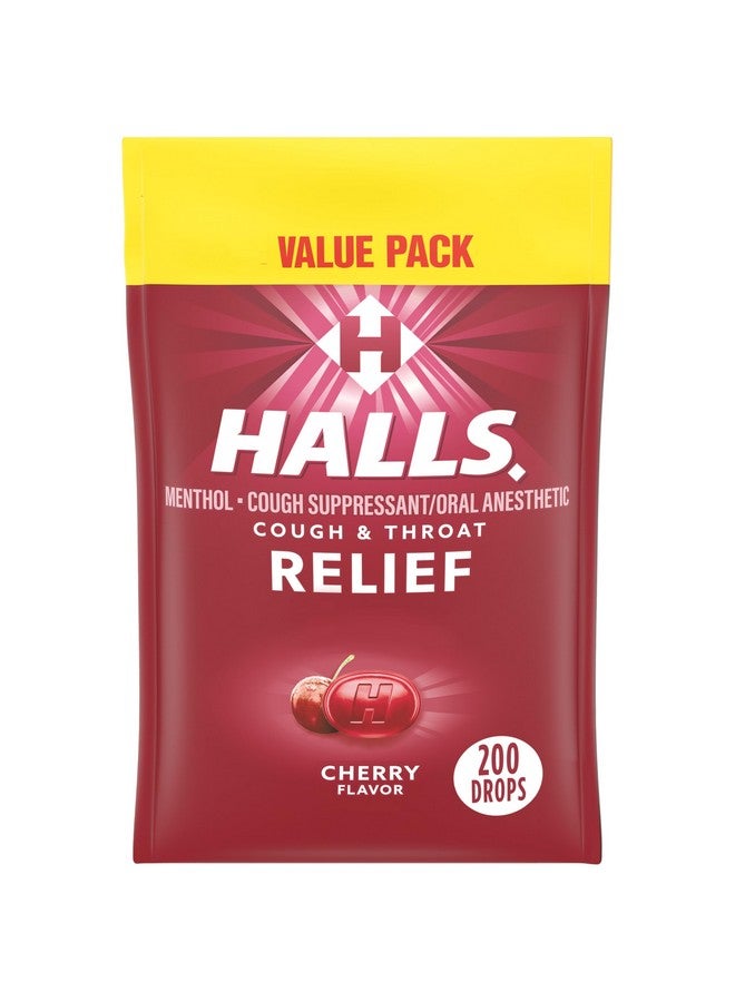 Halls HALLS Relief Cherry Cough Drops, Value Pack, 200 Drops  - Image 1