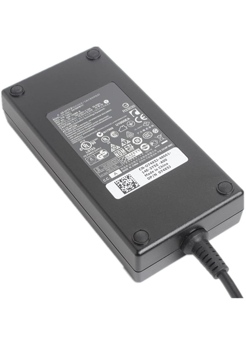Generic - 180W Laptop Charger for Dell Alienware: Power Supply Cord 15 R1 R2 Precision 17 7000 7510 7710 OptiPlex 3011 AIO M4600 M4700 M4800 74X5J JVF3V DA180PM111 USB Black - Image 1